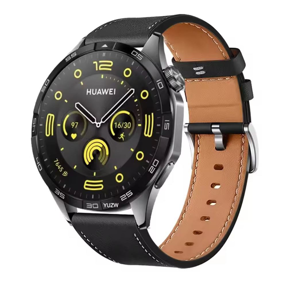 Coros Apex Pro replacement leather watch strap in black