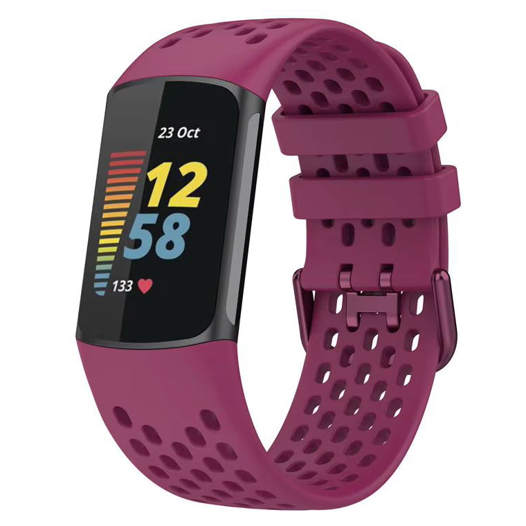 Fitbit Charge 5 durable replacement strap in wine red