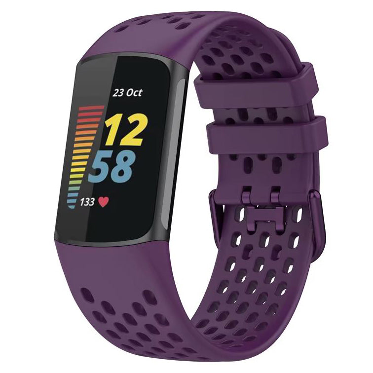 Fitbit Charge 5 breathable watch band in dark purple