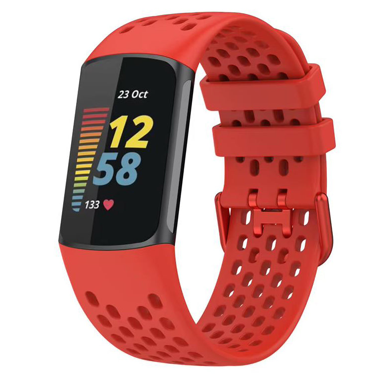 Fitbit Charge 5 soft silicone strap in red