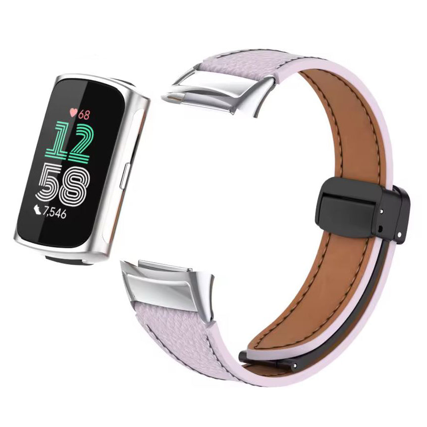 Fitbit Charge 5 magnetic folding buckle strap in lilac purple