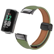 Fitbit Charge 5 PU leather strap in army green