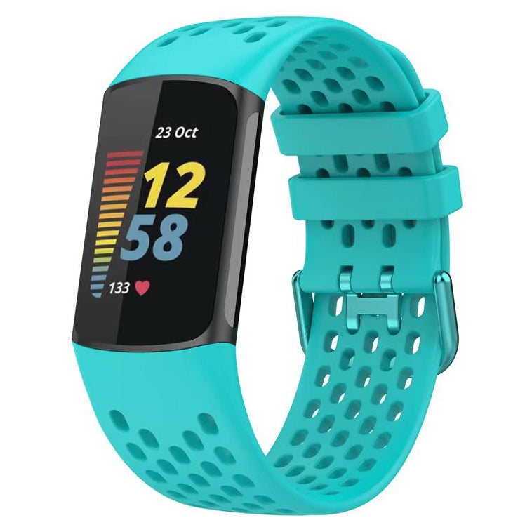 Fitbit Charge 6 silicone replacement wristband buckle in teal