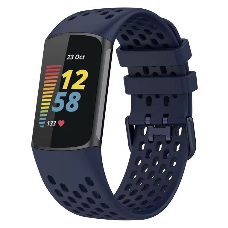 Fitbit Charge 6 breathable exercise watch strap in dark blue