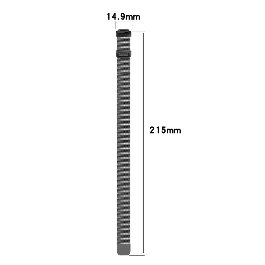 Milanese replacement strap for Fitbit Inspire 3 dimensions