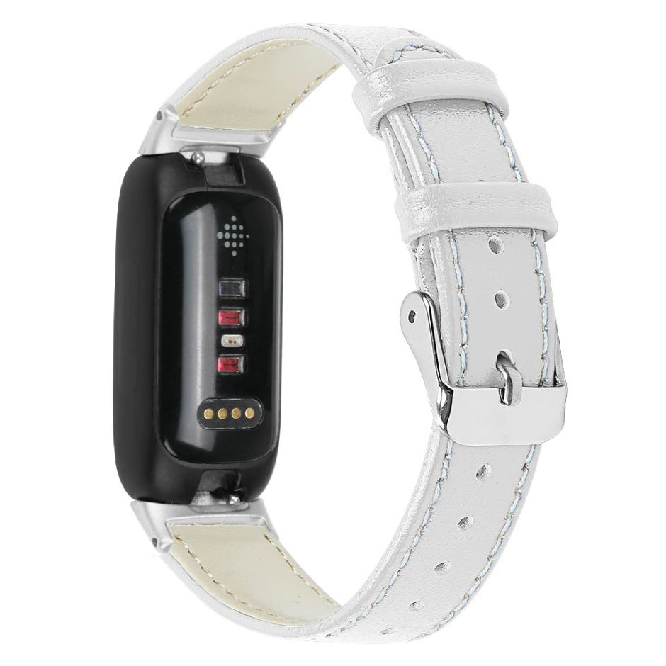Fitbit Inspire 3 stitched buckle replacement strap in white