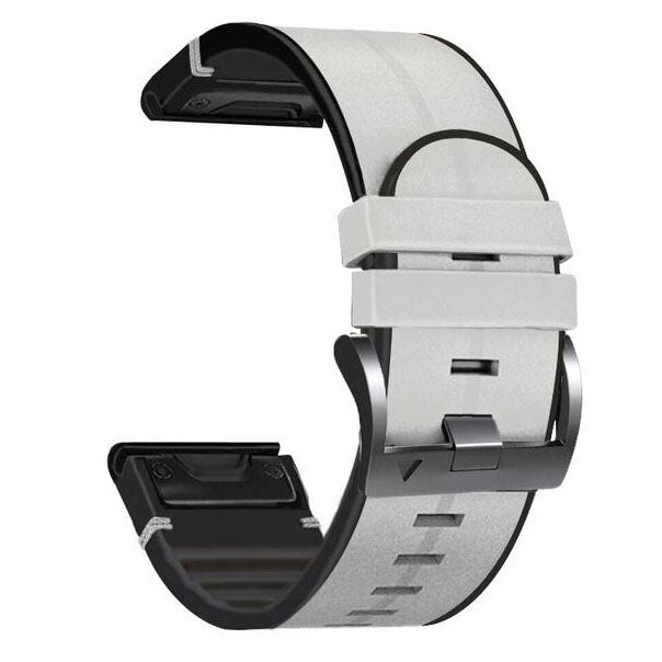 Garmin Epix Pro Gen 2 Grooved Leather Strap in white