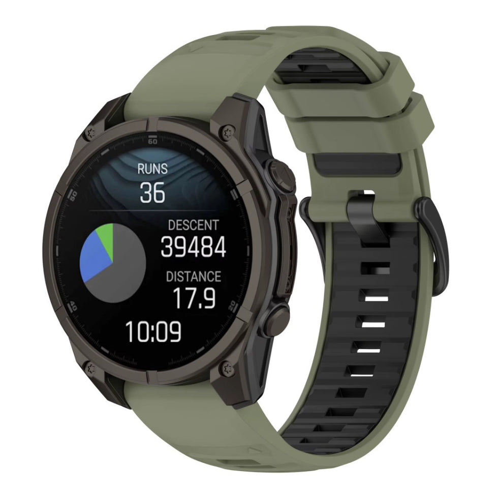Garmin Epix Pro Gen 2 two-tone band in army green