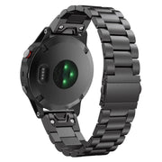 garmin fenix 5s plus stainless strap close view in black
