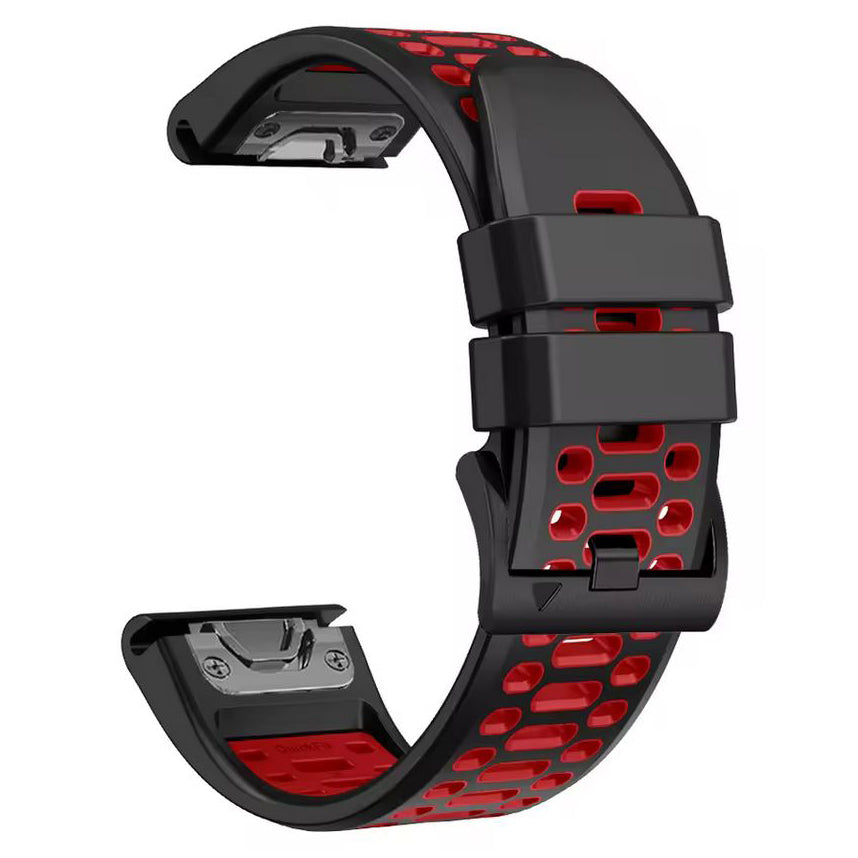 silicone strap replacement garmin fenix watch in black red