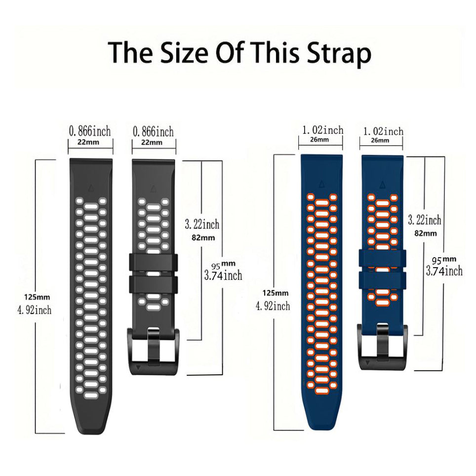 garmin compatible silicone wristband strap size guide
