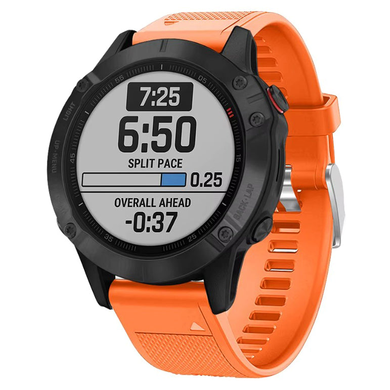 Garmin Fenix E silicone band with textured finish in orange