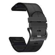 Garmin Fenix E silicone leather replacement strap in black