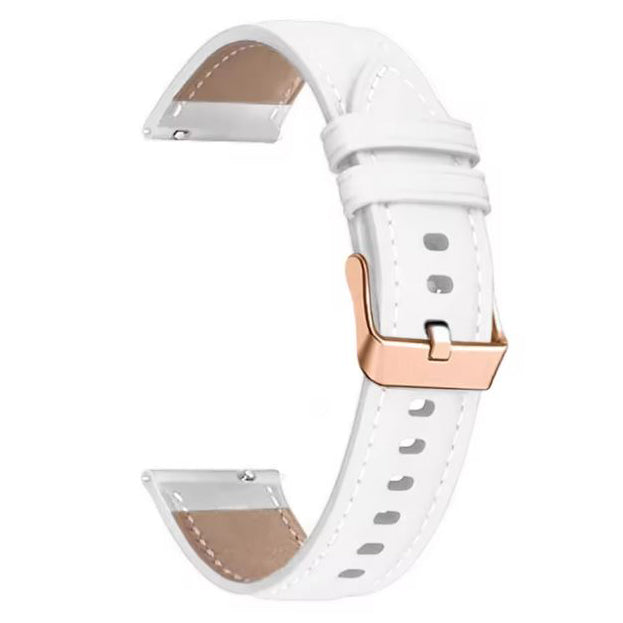 Garmin Forerunner 165 PU leather replacement strap in white
