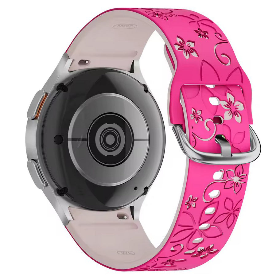 Garmin Forerunner 165 engraved silicone band in apricot pink