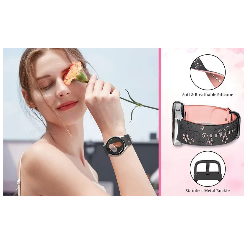 Garmin Forerunner 165 quick release floral strap