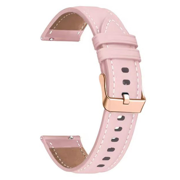 Garmin Forerunner 165 stitched PU leather band in pink