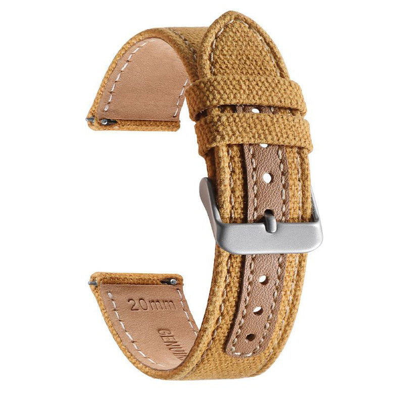 garmin forerunner 55 leather backed strap in yellow brown
