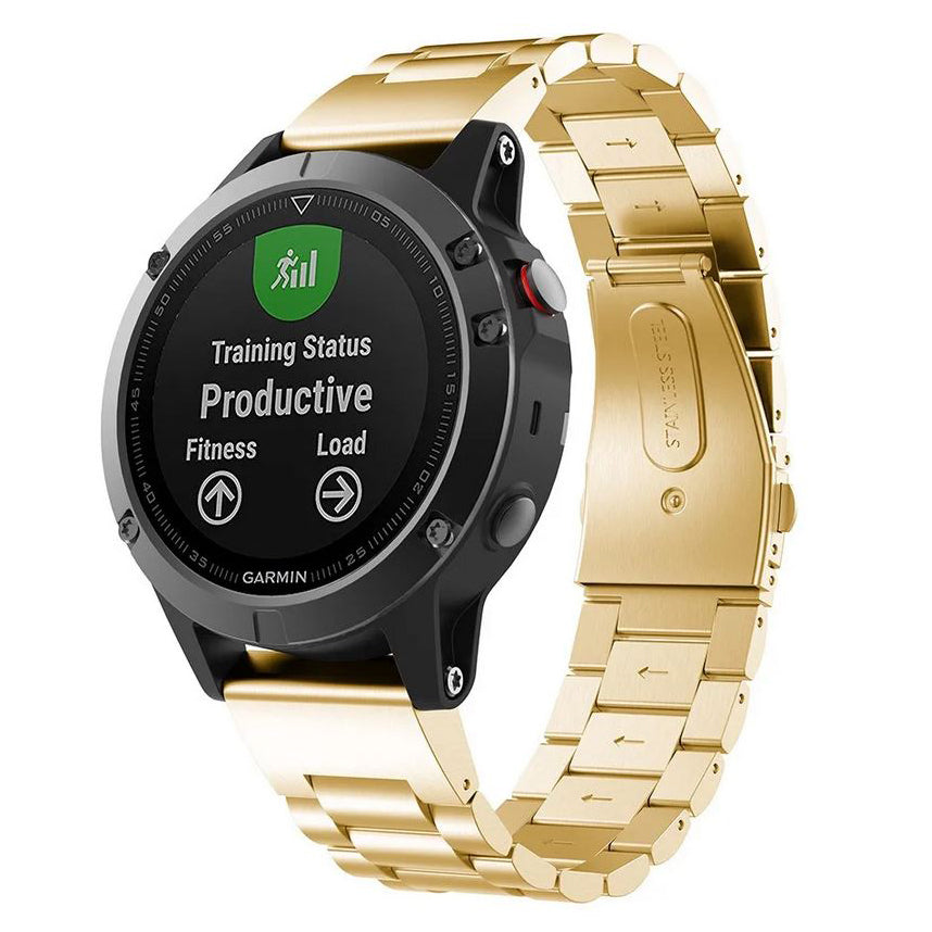 durable garmin instinct 3 metal band in gold