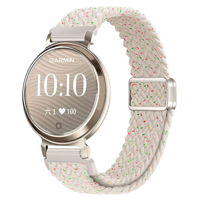 Garmin Lily 2 Active breathable nylon band in moon white