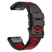 Garmin Quatix 7 silicone replacement watch strap in black red