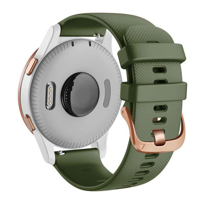 garmin vivomove luxe silicone watch strap in army green
