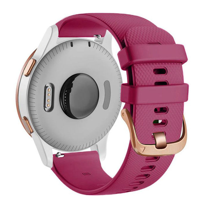 garmin vivomove trend silicone strap textured finish in wine red
