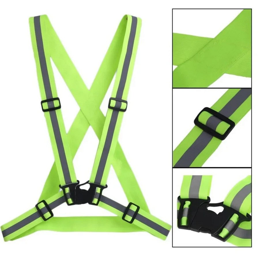 high visibility running vest adjustable straps