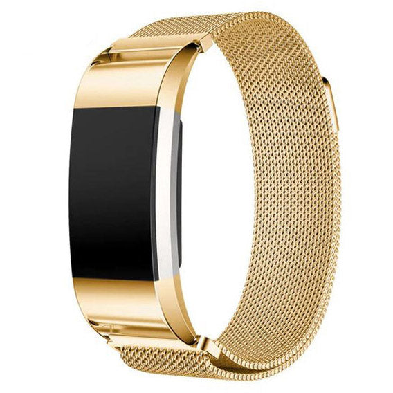 Milanese Fitbit Charge 2 Watchband in Stainless Steel in gold