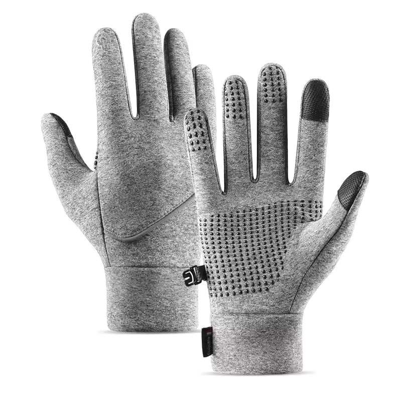 cycling gloves grey reinforced stitching