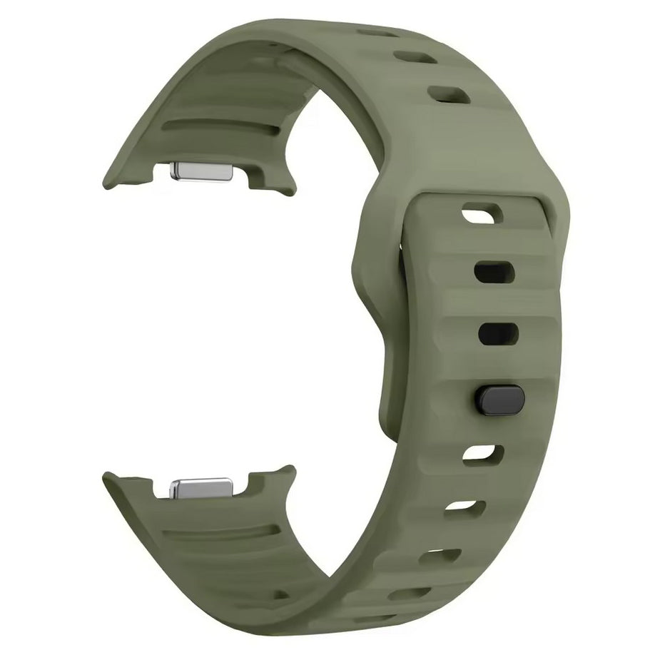 samsung galaxy watch 8 (44mm) silicone replacement strap in army green