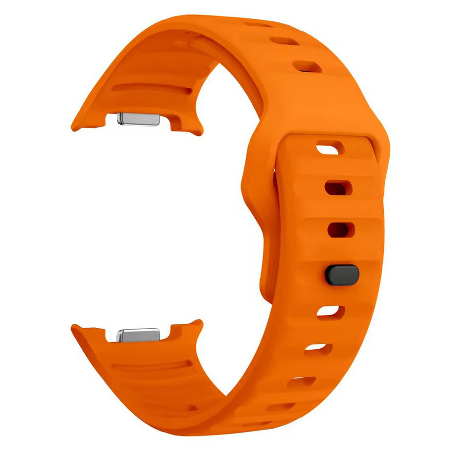 samsung galaxy watch 8 (44mm) ribbed silicone watch strap in orange