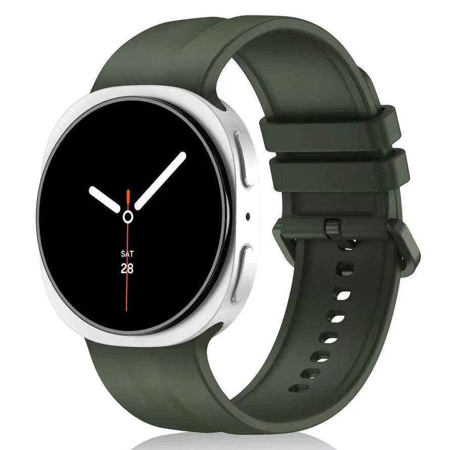 Samsung Galaxy Watch 8 classic silicone band in army green