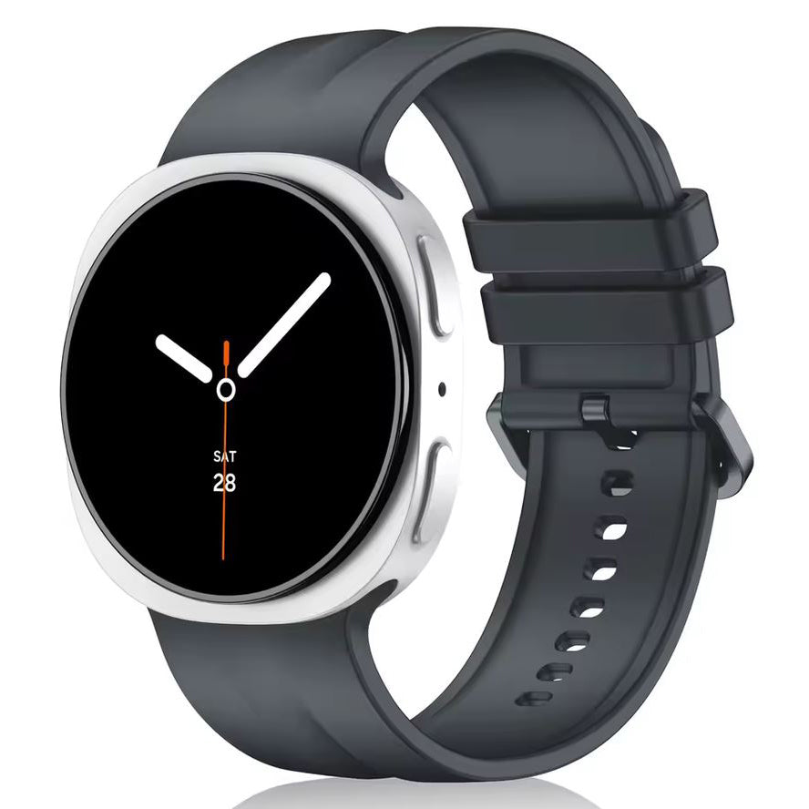 Samsung Galaxy Watch 8 silicone buckle strap in grey