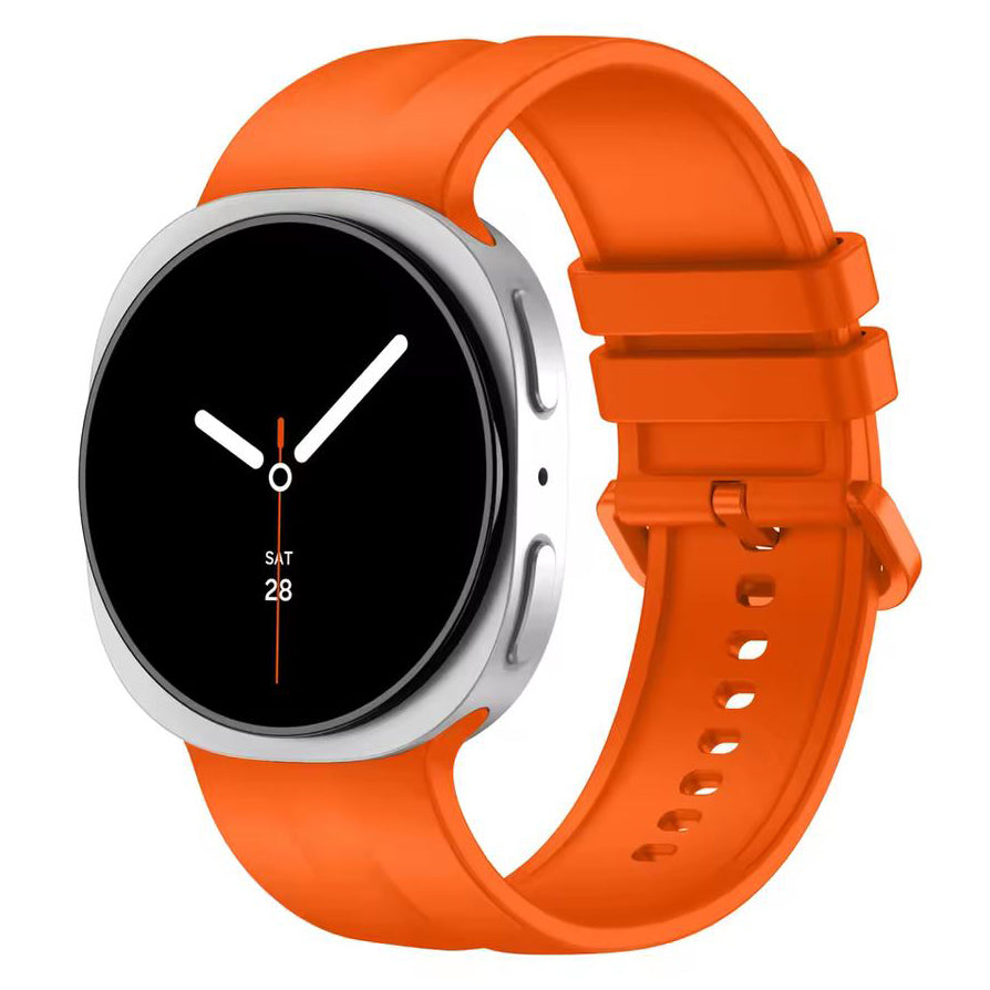 Samsung Galaxy Watch 8 (44mm) silicone grooved band in orange