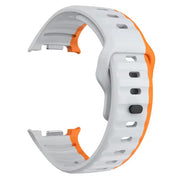 samsung galaxy watch 8 ribbed silicone strap in grey orange
