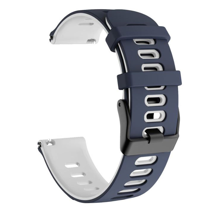 TicWatch E2 quick release silicone wristband in midnight blue white