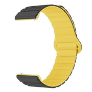 TicWatch Pro ribbed silicone magnetic strap in black yellow