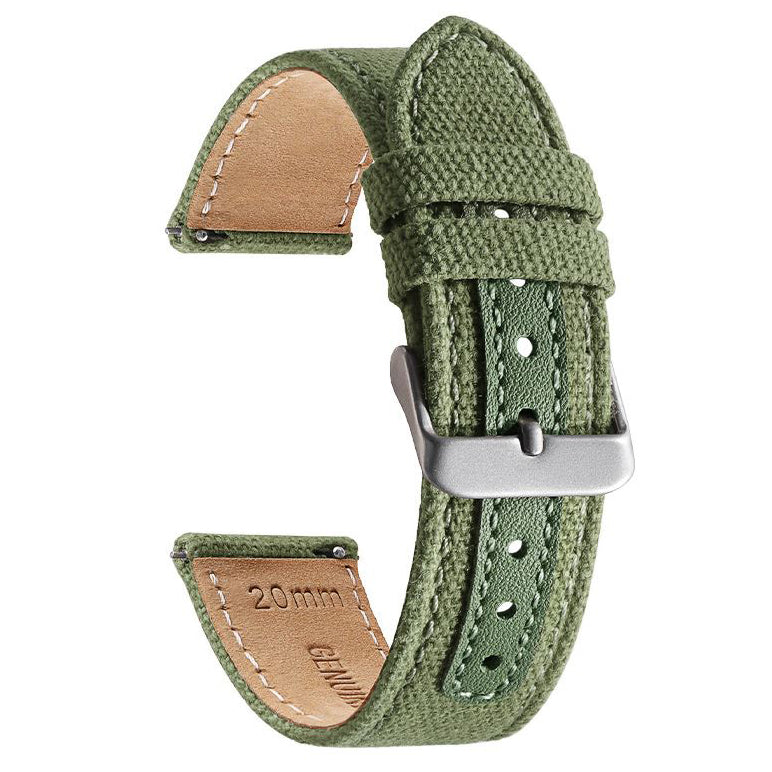 TicWatch Pro vintage sailcloth buckle strap in army green